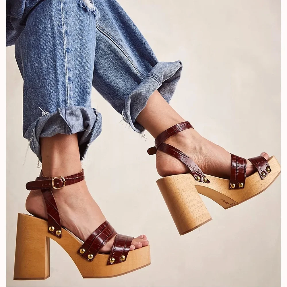 Free People‎ Mallory Leather Clog Sandal